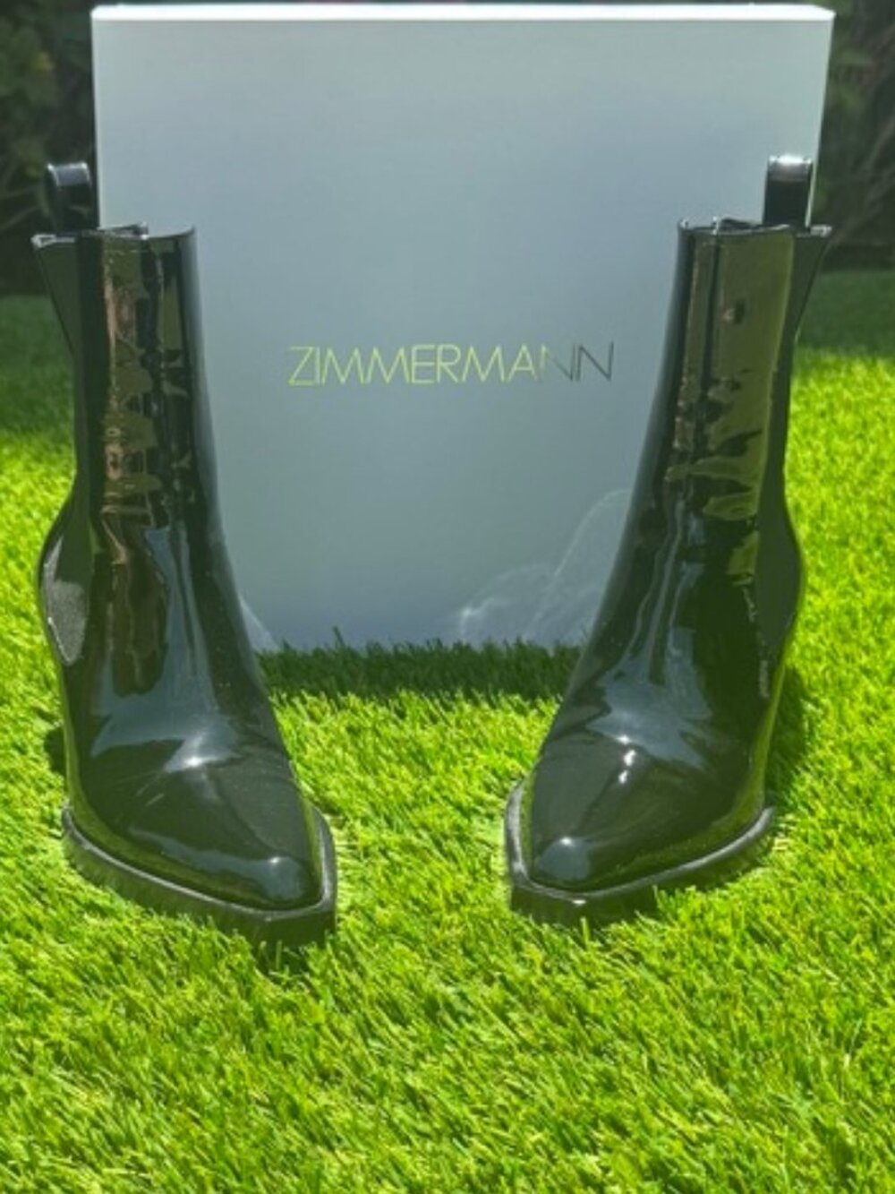 ZIMMERMAN Drew Patent Leather Ankle Boots: Size 39 EU (8.5 US)